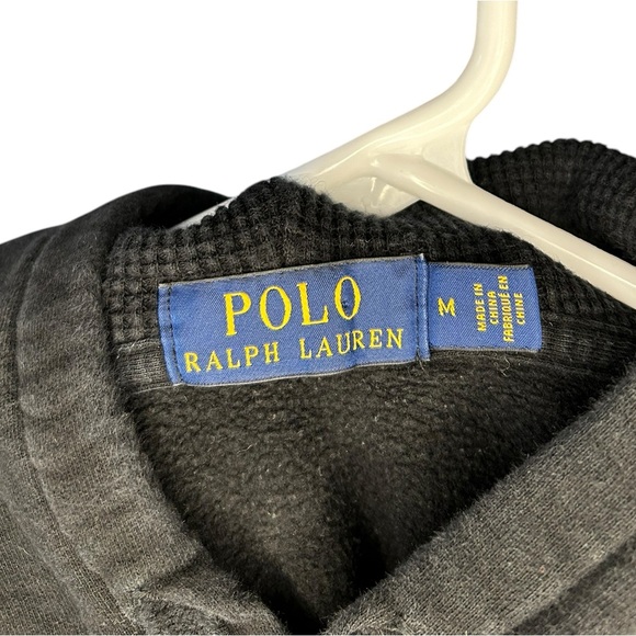 Polo Ralph Lauren Embroidered Martini Bear Black Hoodie Mens Size Medium Preppy - Picture 6 of 9